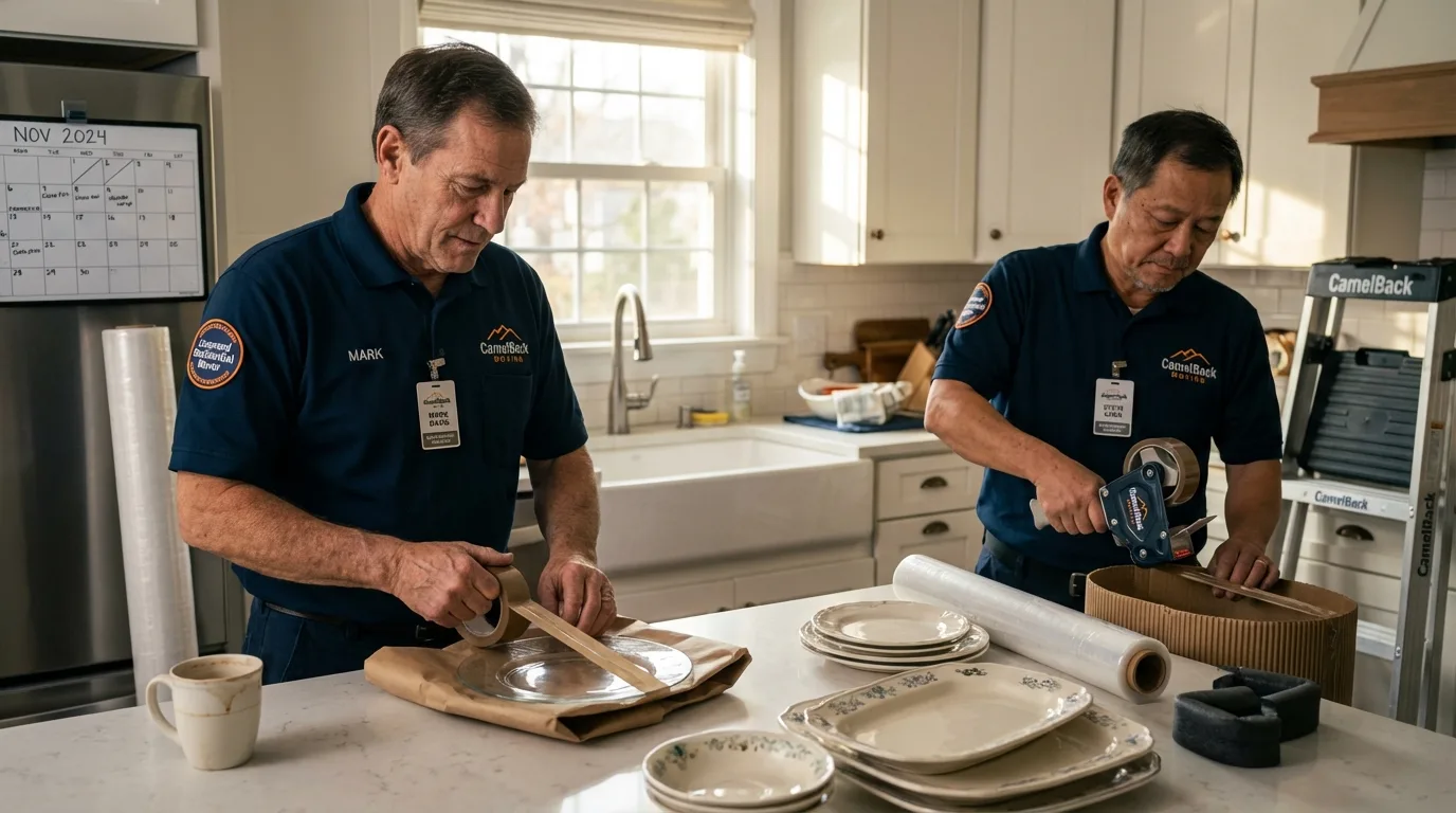 Professional crew packing kitchen dishware in Leavenworth, KS
