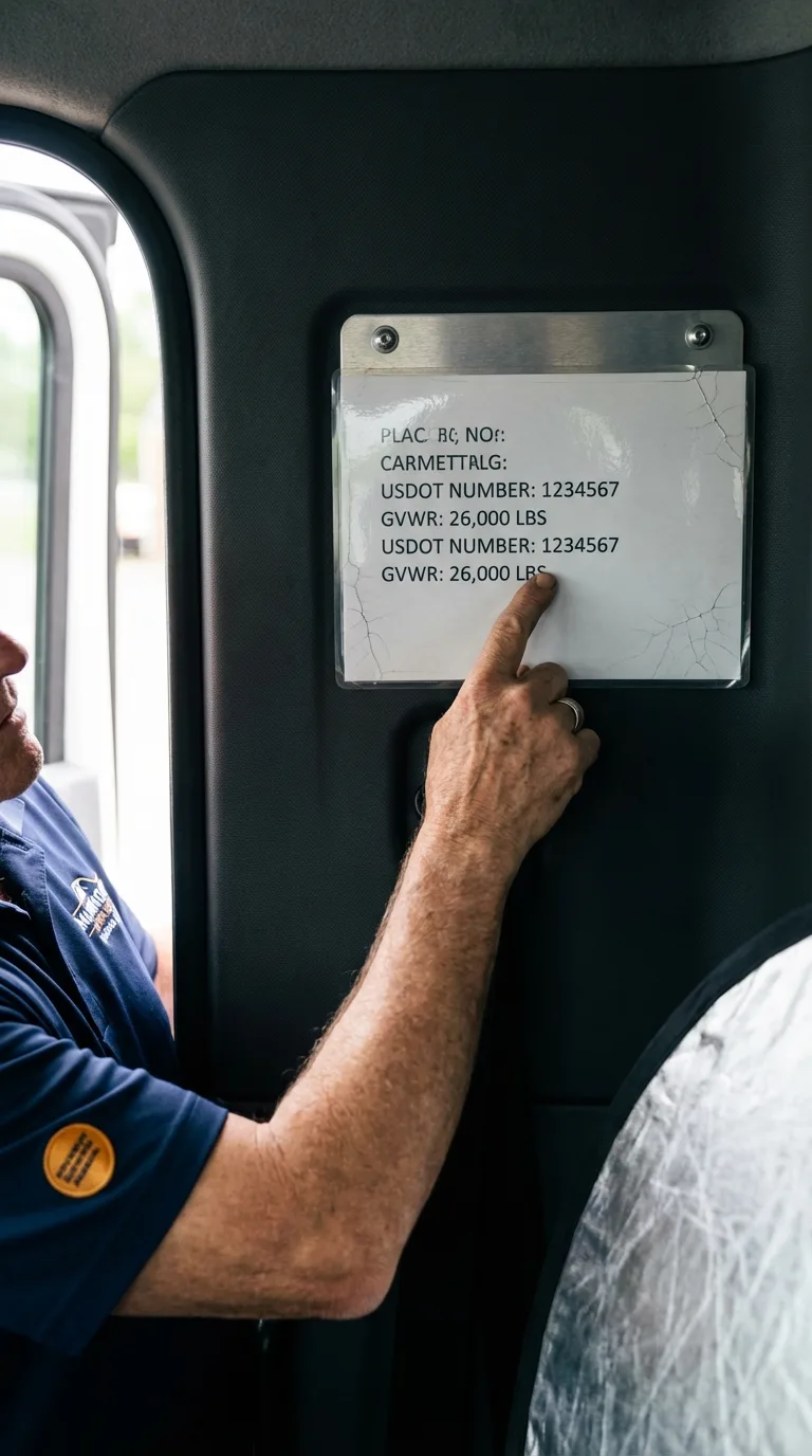 USDOT licensing placard verification in Leavenworth